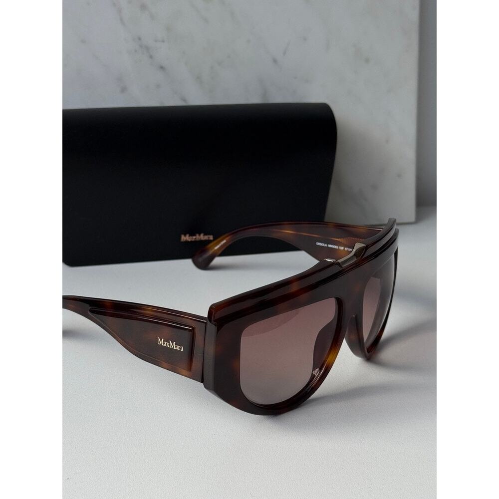NEW Max Mara MM0083 Oversized Sunglasses in Brown - Picture 5 of 6
